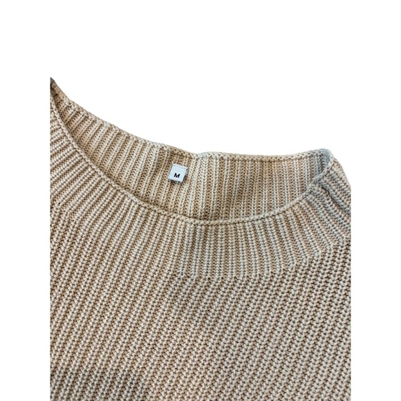 Sleeveless Knit Top Tan Pocket‎ Crew Neck Casual Comfy Pullover Sweater - Picture 3 of 5